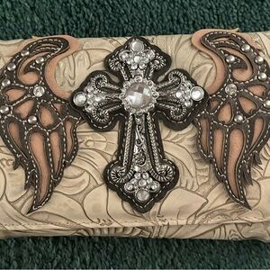 Elegant Clutch Purse with Cross Design